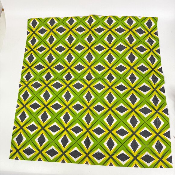 Crate & Barrel Geometric Cotton Groovy Mod MCM Square Napkins Set Of 5 - Picture 3 of 3